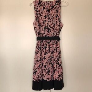 Pink floral luxe dress by Carmen Marc Valvo